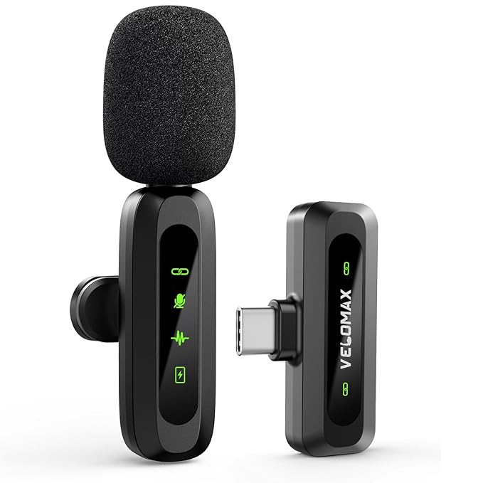 VELOMAX Wireless Mic for YouTube - Ultra-Clear Noise Reduction