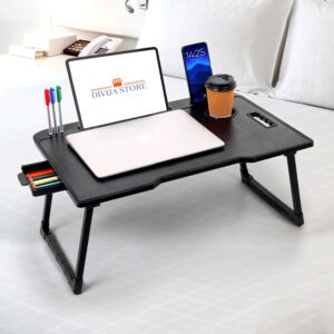 divija store wood smart multipurpose foldable laptop table with cup holder
