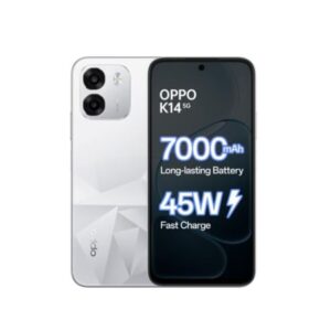 oppo k14 5g smartphone, prism white